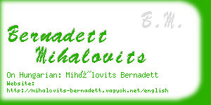 bernadett mihalovits business card